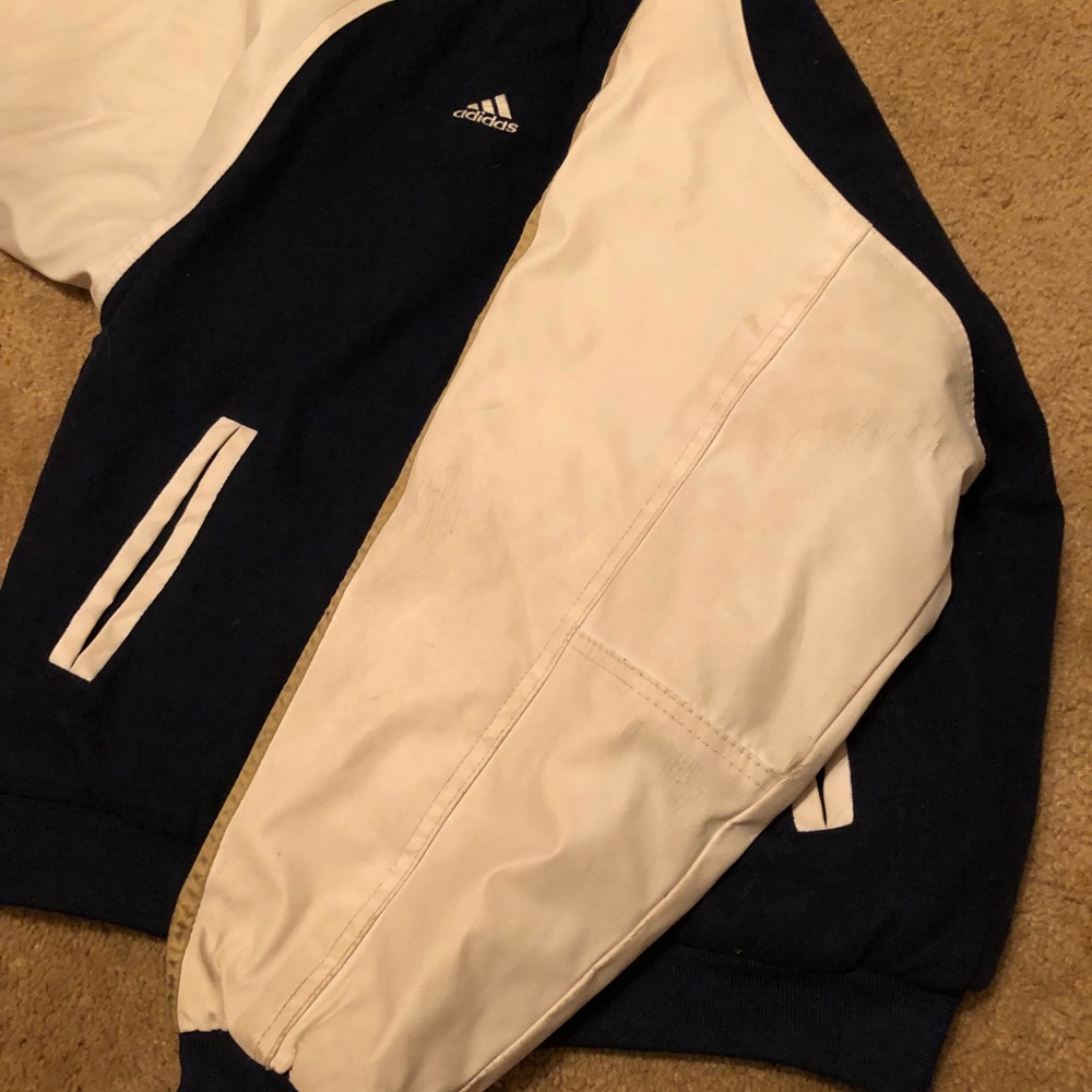 Adidas Men's Navy and White Varsity Jacket - Picture 5 of 7